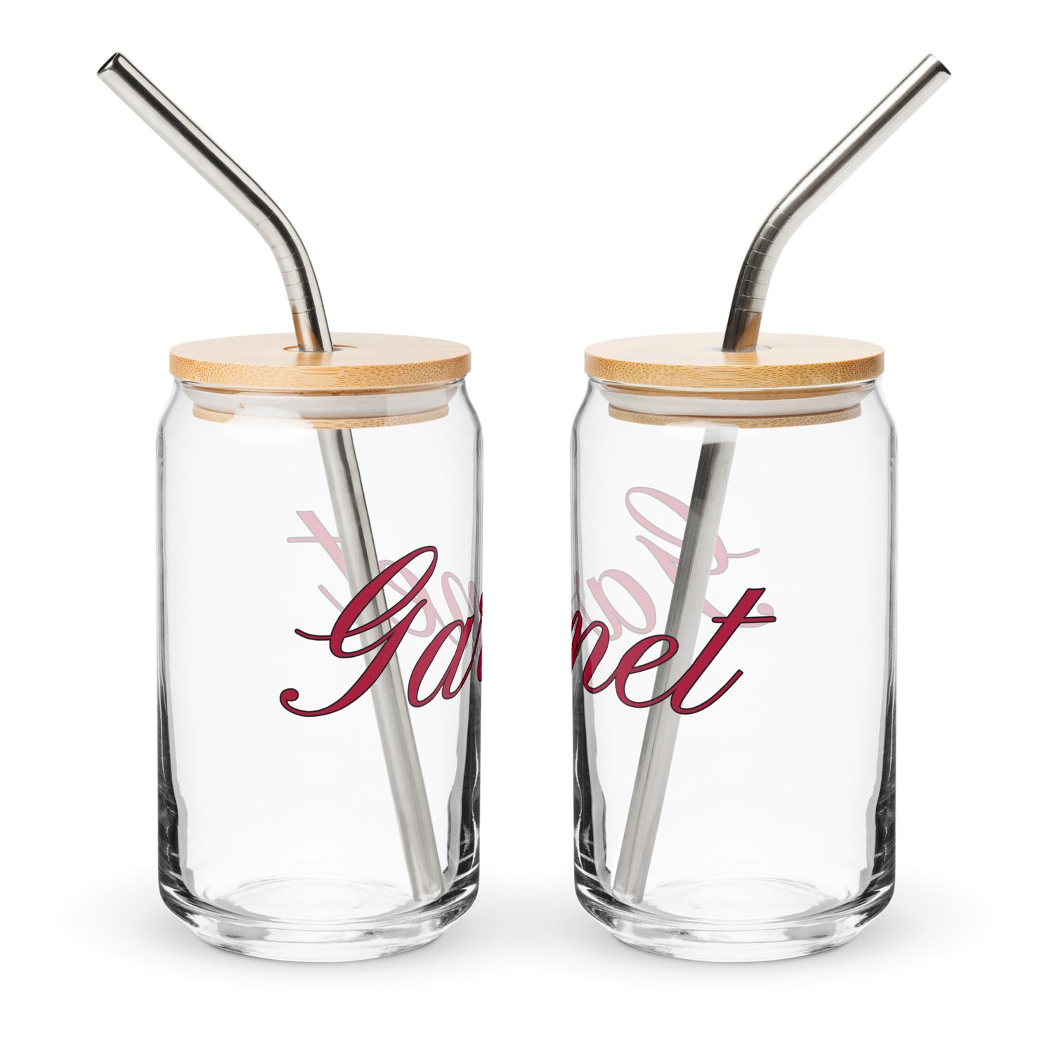 January Garnet Birthstone Can-Shaped Glass (16 oz) with Lid & Straw